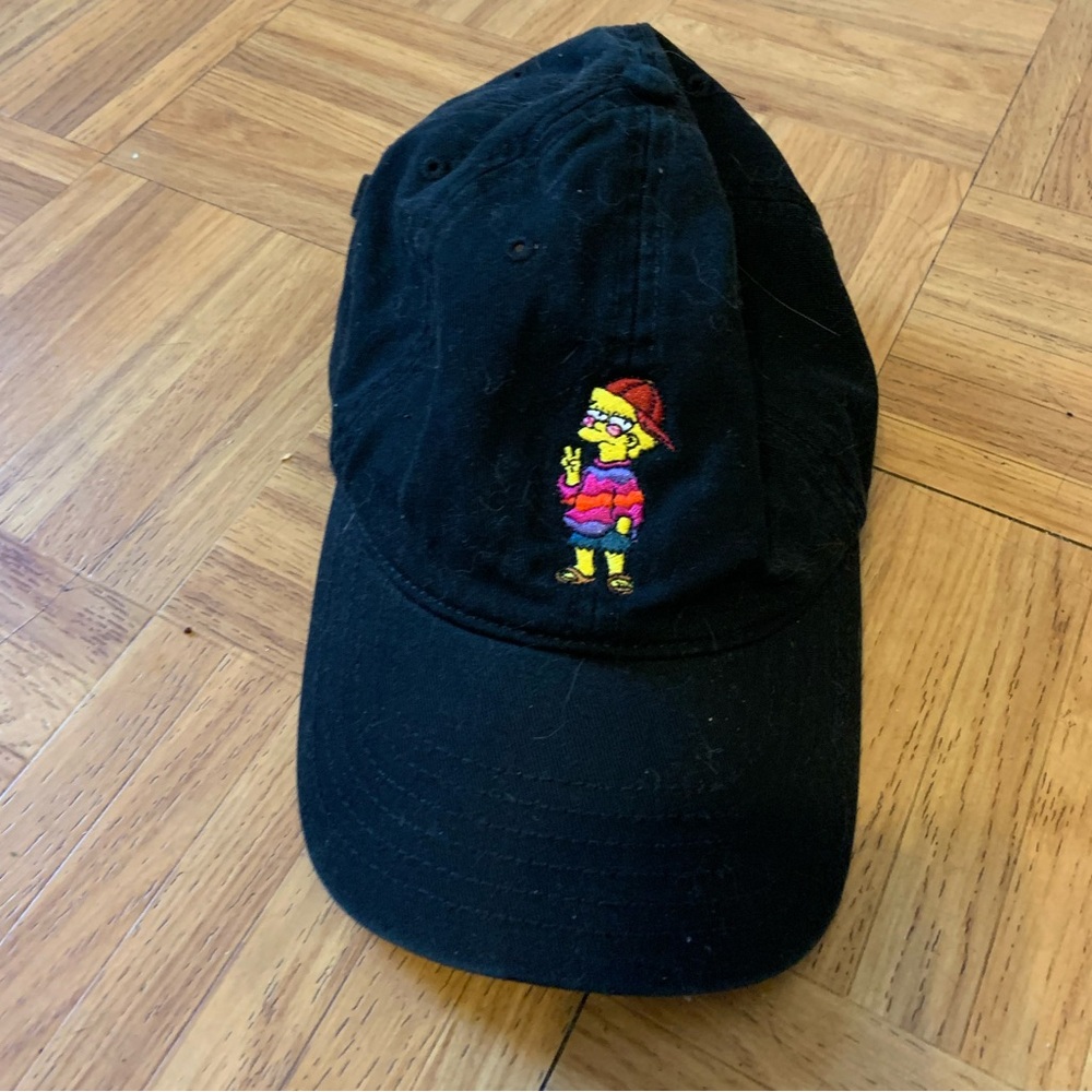 Mad Engine The Simpsons Clasp Back Dad Hat Black Embroidered Lisa Simpson